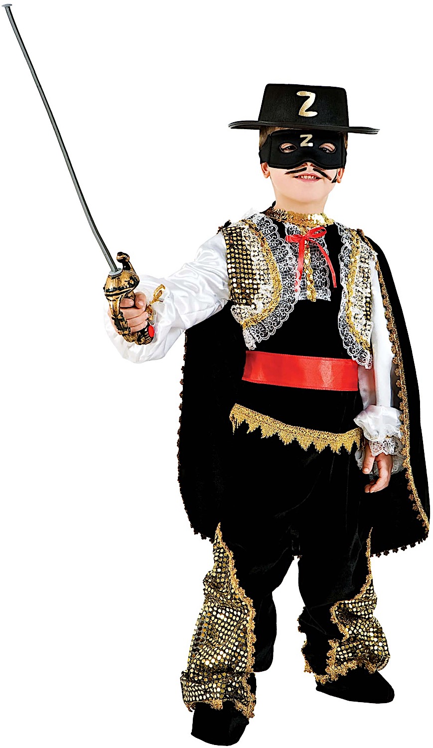 Costume carnevale - CAVALIERE MASCHERATO ORO BABY